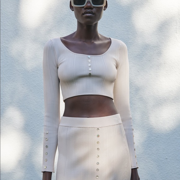 ZARA Cropped Knit Top - Picture 9 of 12